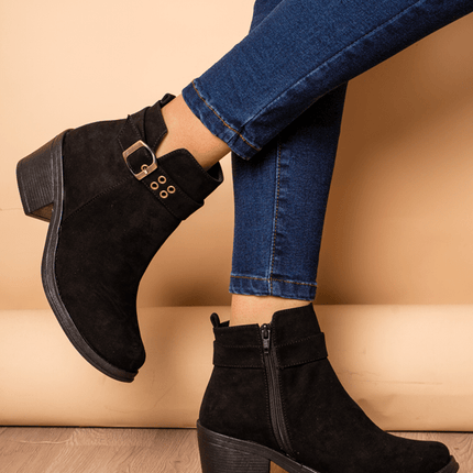 Botin Tanta - Negro Gamuza - Tienda Nébula