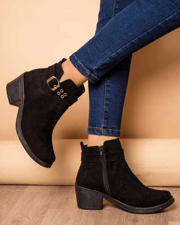 Botin Tanta - Negro Gamuza - Tienda Nébula