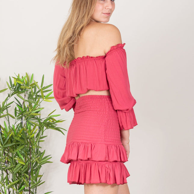 Falda Karen - Coral - Tienda Nébula