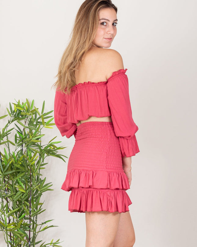 Falda Karen - Coral - Tienda Nébula