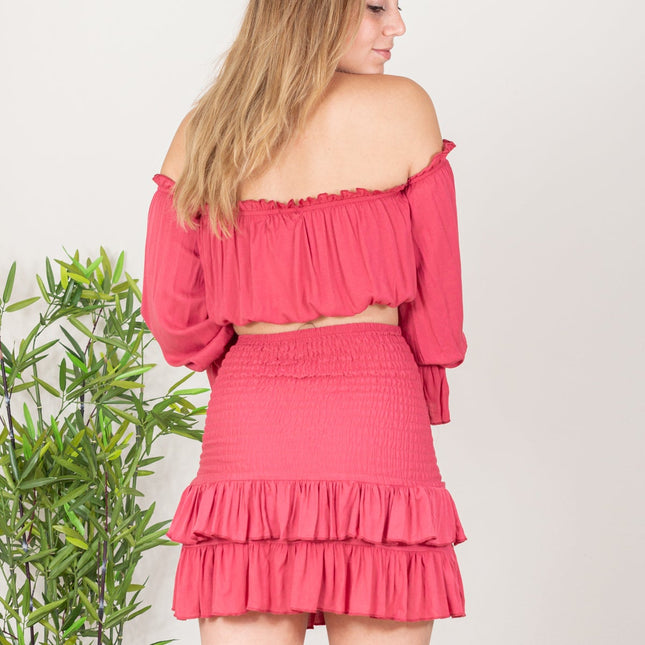 Falda Karen - Coral - Tienda Nébula