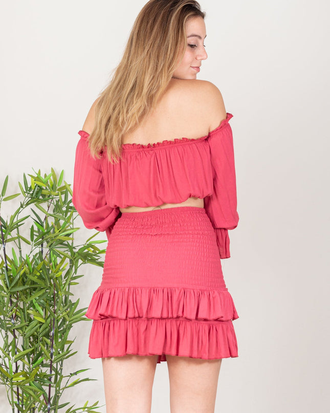 Falda Karen - Coral - Tienda Nébula