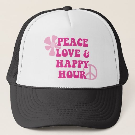 Gorra Unisex - Peace Love and Happy Hour - Tienda Nébula