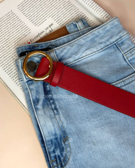 Correa Aro Dorado - Rojo