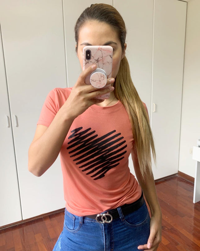 Polo Barú - Corazon Rasgado - Coral
