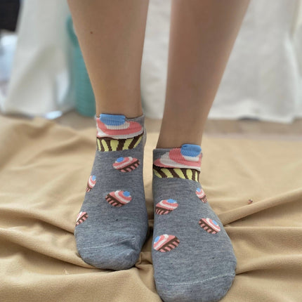 Medias Taloneras Pastelito - Gris - Tienda Nébula