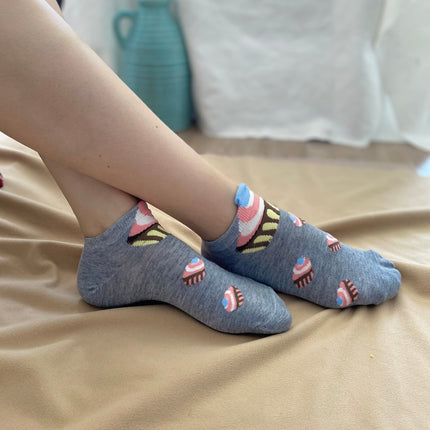 Medias Taloneras Pastelito - Gris - Tienda Nébula