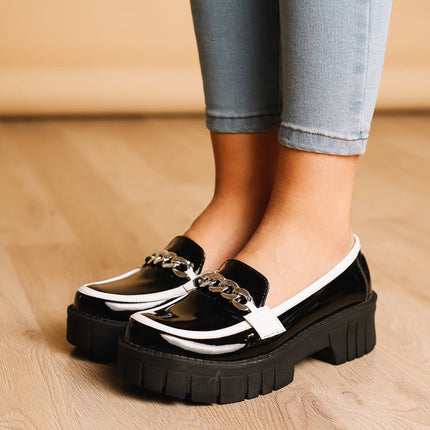 Mocasin Antalya - Negro con blanco - Tienda Nébula