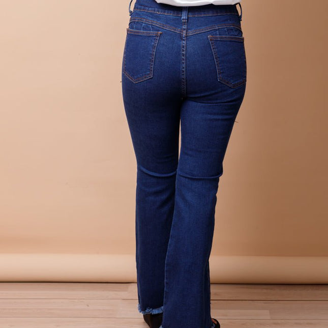 Pantalón Acampanado 4.0 - Azul Noche Rasgado - Tienda Nébula