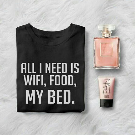 Polo Personalizado - All I Need is Wifi, Food, My Bed - Tienda Nébula
