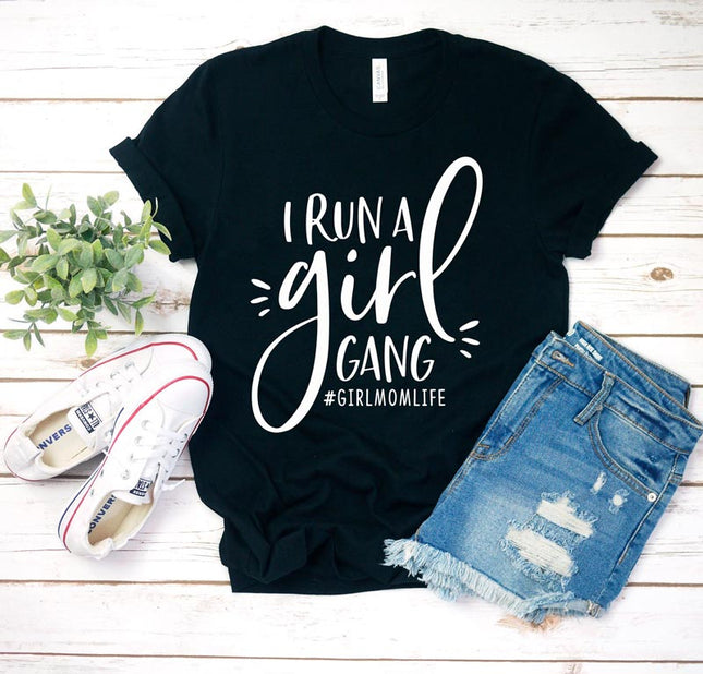 Polo Personalizado Mamá - I run a girl gang - Tienda Nébula