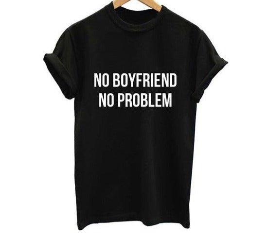 Polo Personalizado - No Boyfriend, No Problem - Tienda Nébula