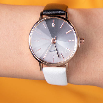 Reloj mujer bicolor - Blanco con Negro - Tienda Nébula