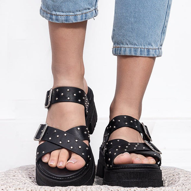 Sandalia Babilonia - Negro - Tienda Nébula