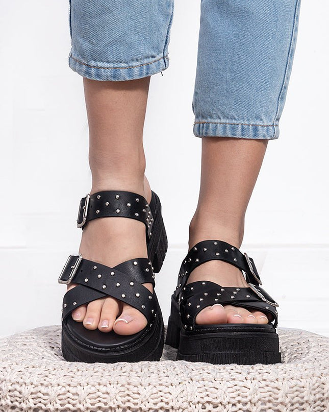 Sandalia Babilonia - Negro - Tienda Nébula