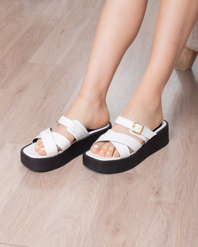 Sandalia Kaduna - Blanco - Tienda Nébula