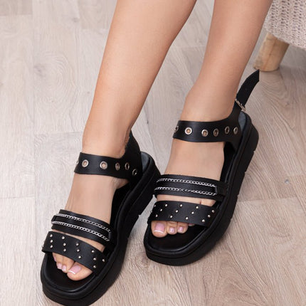 Sandalia Monaco - Negro - Tienda Nébula