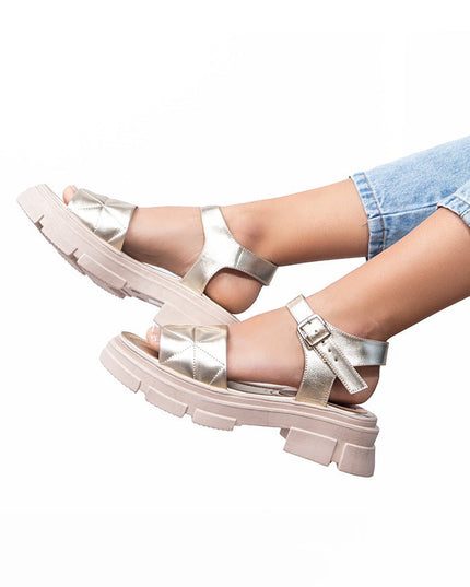 Sandalia Prada - Dorado - Tienda Nébula