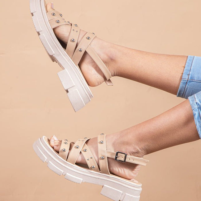 Sandalia Rafaela - Beige - Tienda Nébula