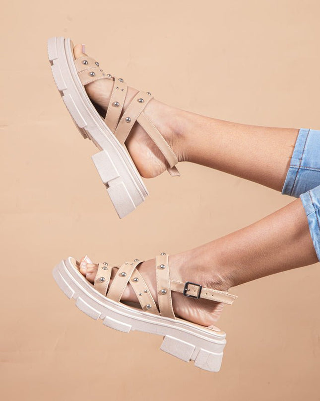Sandalia Rafaela - Beige - Tienda Nébula