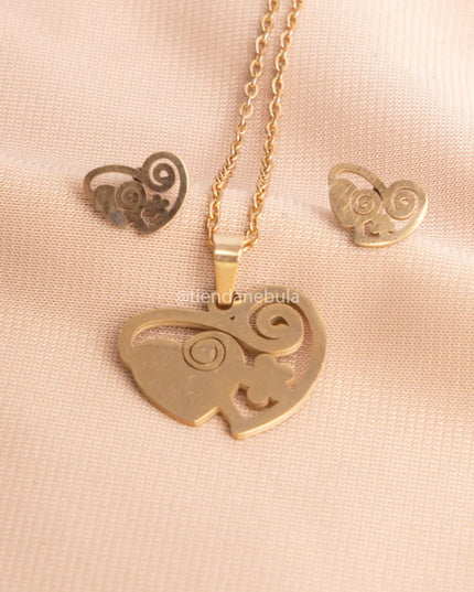 Set Collar Corazón 3 - Tienda Nébula