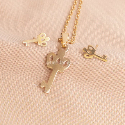Set Collar Llave Corona - Tienda Nébula