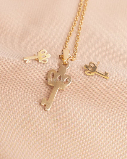 Set Collar Llave Corona - Tienda Nébula