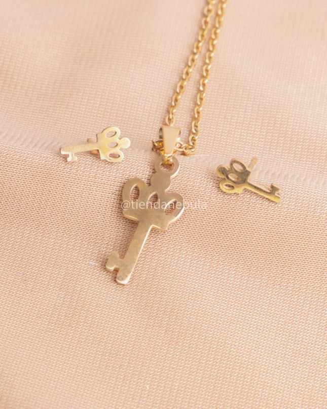 Set Collar Llave Corona - Tienda Nébula