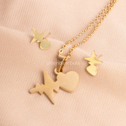 Set Collar Rayo Corazón - Tienda Nébula