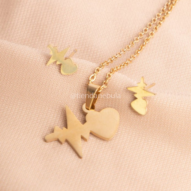 Set Collar Rayo Corazón - Tienda Nébula