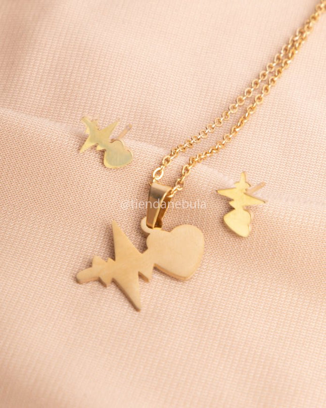 Set Collar Rayo Corazón - Tienda Nébula