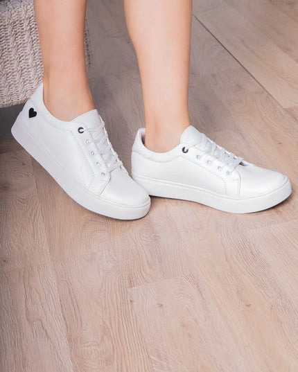 Zapatilla Arezzo - Blanco Con Negro - Tienda Nébula