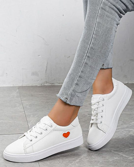 Zapatilla Arezzo - Blanco Corazón Rojo - Tienda Nébula