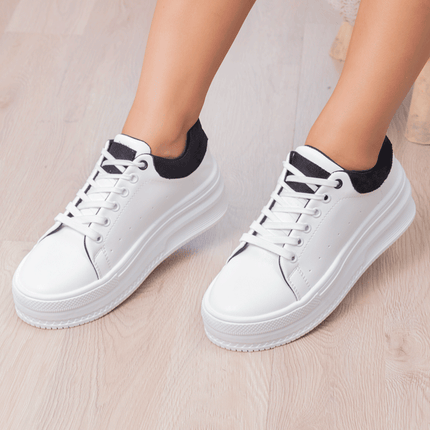 Zapatilla Barein - Blanco Con Negro - Tienda Nébula