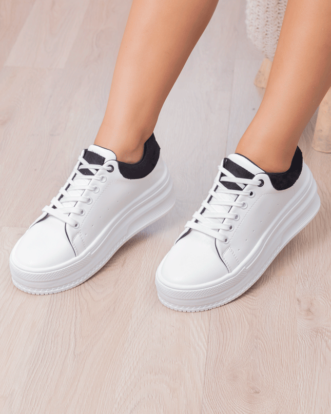 Zapatilla Barein - Blanco Con Negro - Tienda Nébula